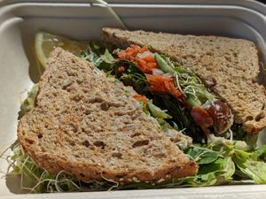 Veg sandwich at The Sunrise Shack - Honolulu in Honolulu