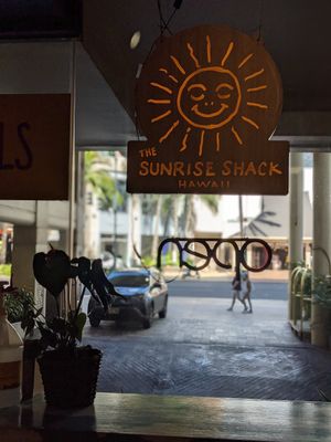 From the inside looking out at The Sunrise Shack - Honolulu in Honolulu