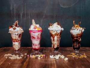 Sinful Sundaes
L-R: PJ&J, Unicorn, Popcorn Brownie and Chocolate Orange at Church - Temple of Fun in Sheffield
