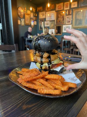 Big-ass burger  at Church - Temple of Fun in Sheffield