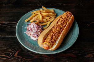 Fairground Hotdog is a firm customer favourite. at Church - Temple of Fun in Sheffield