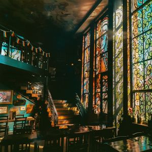 Morning light in the restaurant  at Church - Temple of Fun in Sheffield