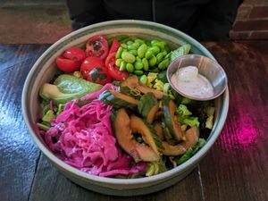 Healthy salad at Church - Temple of Fun in Sheffield
