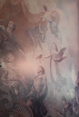 Crazy art on the ceiling :o) at Church - Temple of Fun in Sheffield