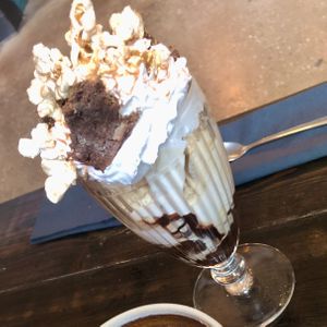 Popcorn brownie sundae 😋  at Church - Temple of Fun in Sheffield