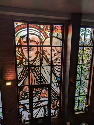 The decor is interesting to say the least at Church - Temple of Fun in Sheffield