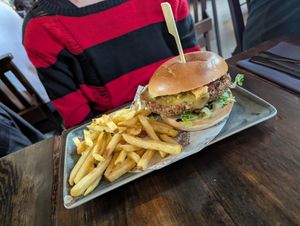 Vegan burger at Church - Temple of Fun in Sheffield
