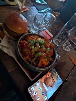 Satay away fries at Church - Temple of Fun in Sheffield