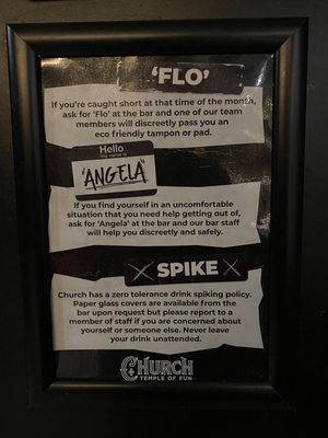 Awareness in the toilett room at Church - Temple of Fun in Sheffield