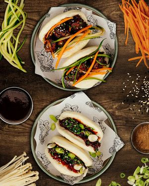 April monthly special - Bao Buns (Hoisin Tofoo or BBQ Enoki Mushrooms) at Church - Temple of Fun in Sheffield