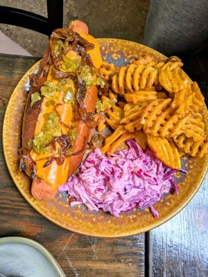 Chilli Cheese Hot Dog at Church - Temple of Fun in Sheffield