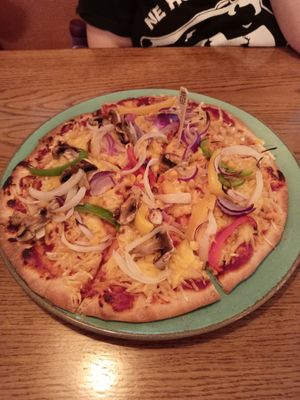 Vegan Supreme Pizza at Wolfies Wine Bar in Skegness