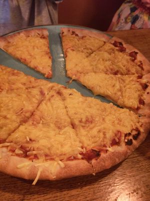 Maguerita pizza at Wolfies Wine Bar in Skegness