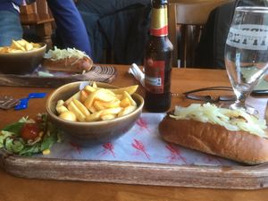 Vegan hotdog at Wolfies Wine Bar in Skegness