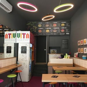 Beautiful little burger bar on a corner of the street that is under construction, currently, so it was a little hard to see but totally worth looking harder.  at Vita Italian Burger in Milan