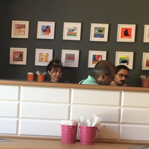 Cute art on the walls.  at Vita Italian Burger in Milan