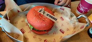 Garibaldi with pesto and vegan cheese  at Vita Italian Burger in Milan