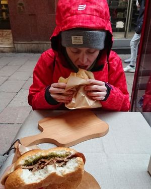 sandwich time at Pan8 in Bologna