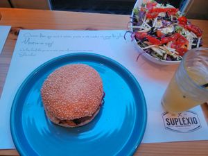 Vegan burger at Supléxio in Sao Miguel