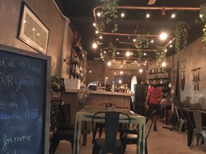 Super great vegan tacos, guacamoule, mango cerviche, and hummus at Farm To Table in Tulum