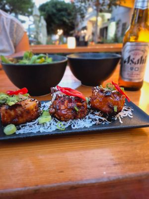 Edamame + Tofu with spicy soy sauce at Silk in Korcula
