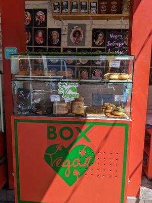 The vegan selection at Happy Donuts in West London