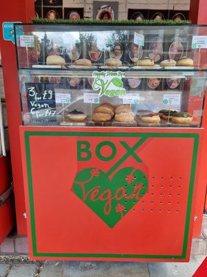 Vegan range at Happy Donuts in West London