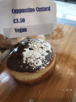 Filled with a cappuccino custard  at Happy Donuts in West London
