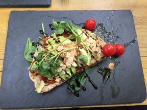 Smashed avocado on sourdough  at Cafe Forty One in West London