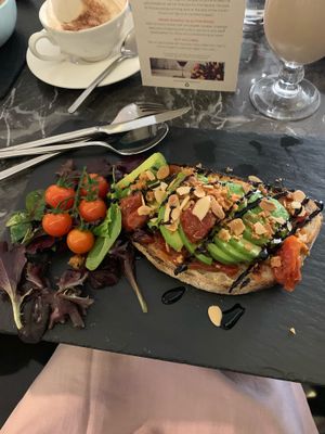 Avo toast with tomato relish & sticky balsamic  at Cafe Forty One in West London