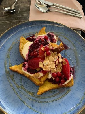 Berry French toast  at Cafe Forty One in West London