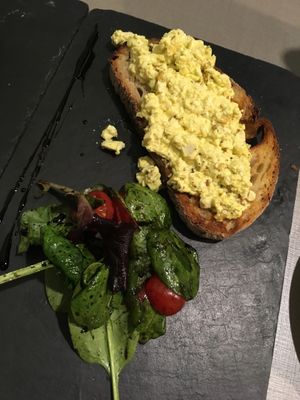 Tofuscramble on toast at Cafe Forty One in West London