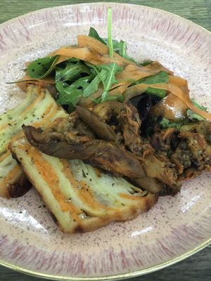 Sweet potato dauphinois and pulled aubergine!  at Cafe Forty One in West London
