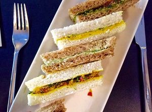 Afternoon tea sandwiches at Cafe Forty One in West London