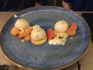 The grapefruit and coconut dessert that was exquisite at Cafe Forty One in West London