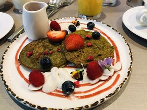 Vegan pancakes  at Cafe Forty One in West London