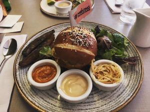 Moving mountains burger at Cafe Forty One in West London