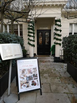 Outside at Cafe Forty One in West London