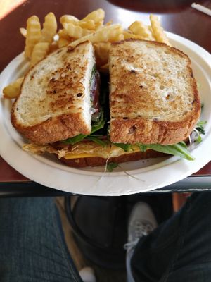 Breakfast sandwich at TNK Vegan Cafe in Modesto