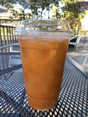Thai Iced Tea - DELICIOUS! at TNK Vegan Cafe in Modesto