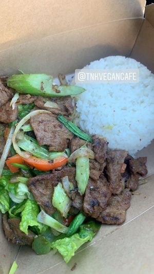 Mongolian bbq  at TNK Vegan Cafe in Modesto