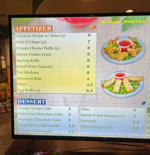 Menu at TNK Vegan Cafe in Modesto