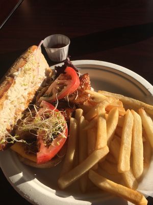 This BBQ sandwich is amazing!!! So happy to have a vegan restaurant in Modesto! at TNK Vegan Cafe in Modesto