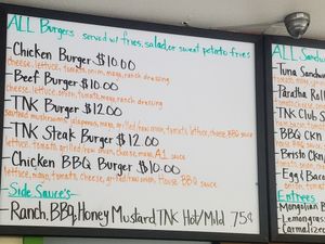 Burgers at TNK Vegan Cafe in Modesto