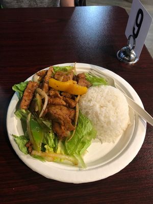 Lemongrass Chicken at TNK Vegan Cafe in Modesto