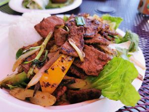 Mongolian beef at TNK Vegan Cafe in Modesto