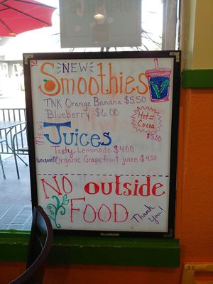 Drinks at TNK Vegan Cafe in Modesto