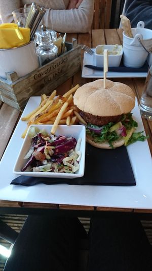 Falafel burger at The Lakeside Brasserie in Cirencester