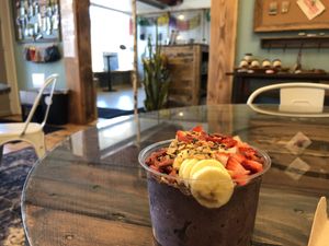 Highly recommend. This is the Purple Rain smoothie bowl. Great vegan bakery sweets too   at Bodhi Tree Juice Co in Grand Haven