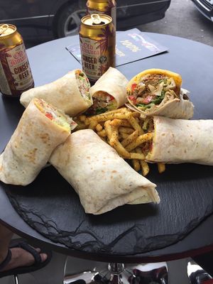 Two nugget wraps and a kebab wrap. Lush! at Sowl Fuud in Gloucester